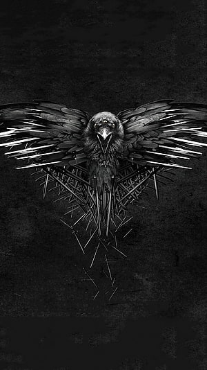 Dark Raven With Spiked Wings Fantasy Art Wallpaper HD phone wallpaper