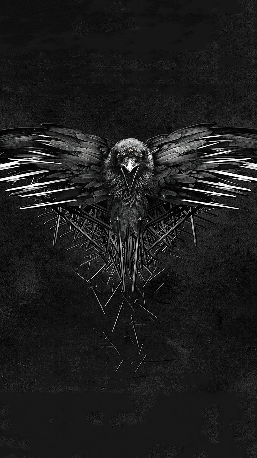 Dark Raven With Spiked Wings Fantasy Art Wallpaper HD phone wallpaper