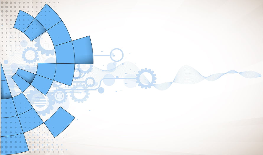 Abstract Blue Corporate Technology Background with Gears and Geometric Shapes HD wallpaper