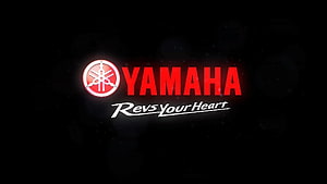 Yamaha Revs Your Heart Logo on Black Background HD wallpaper
