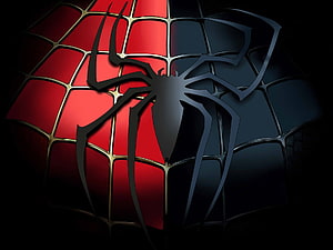 Spider-Man Black and Red Web Pattern with Metallic Spider Silhouette, Black Spiderman For #oXT. Spiderman, Black, Spider-Man Red HD wallpaper