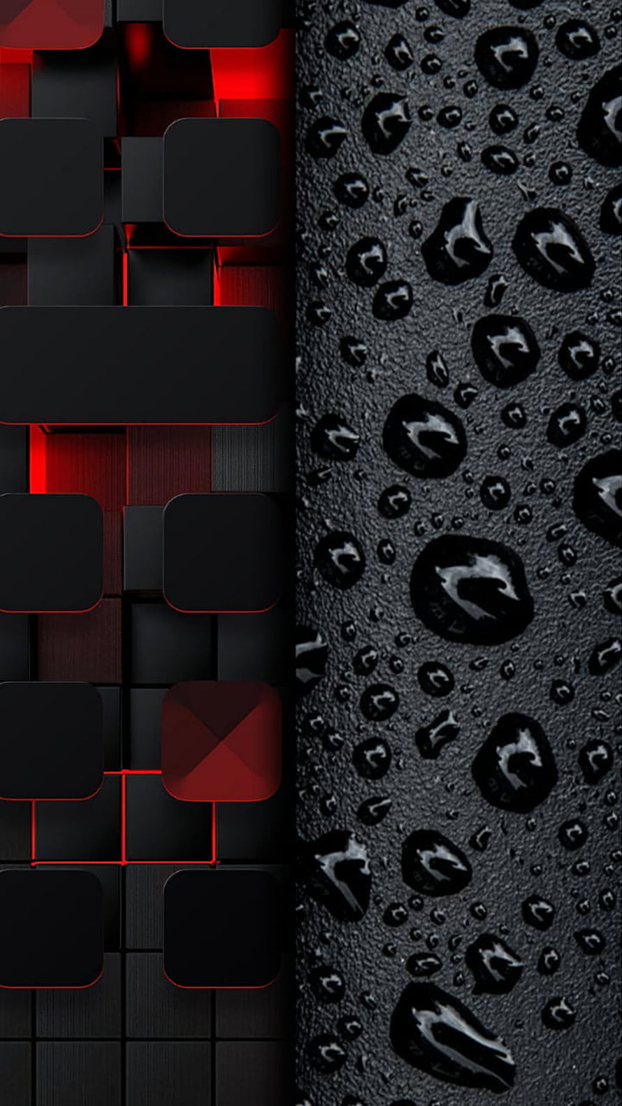 Abstract Black and Red Geometric Pattern with Water Droplets Texture HD phone wallpaper