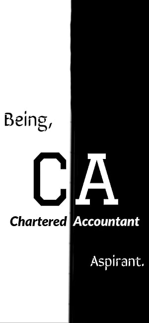 Minimalist Black and White Typography Design Featuring CA Chartered Accountant Aspirant Text HD phone wallpaper