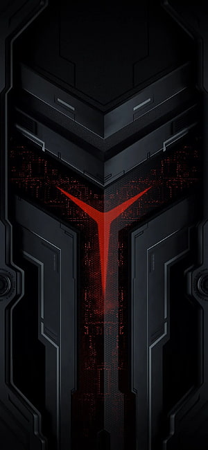 Lenovo Legion Gaming Aesthetic with Dark Metallic Panels and Red Glowing Core HD phone wallpaper