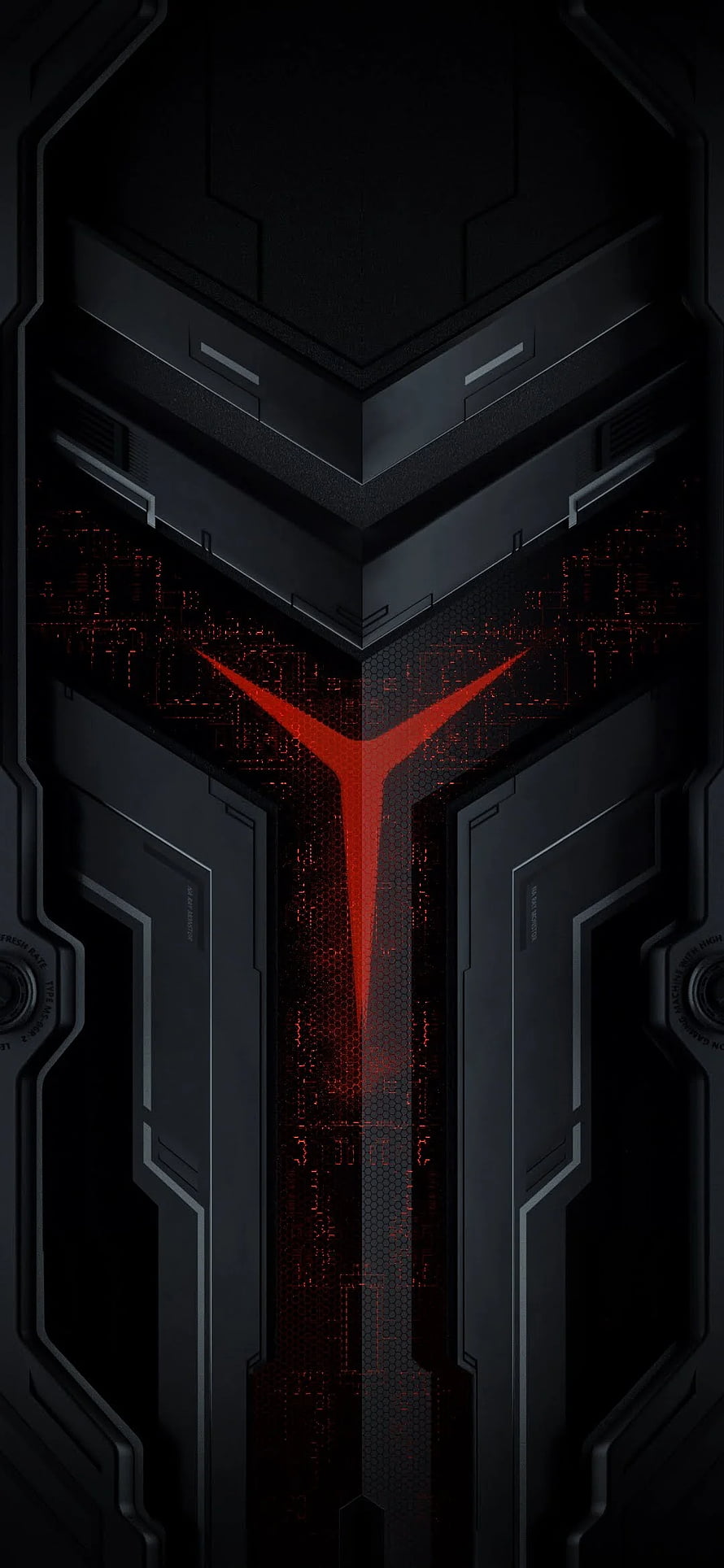 Lenovo Legion Gaming Aesthetic with Dark Metallic Panels and Red Glowing Core HD phone wallpaper