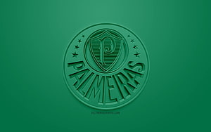 Embossed Palmeiras Football Club Logo on Green Background HD wallpaper