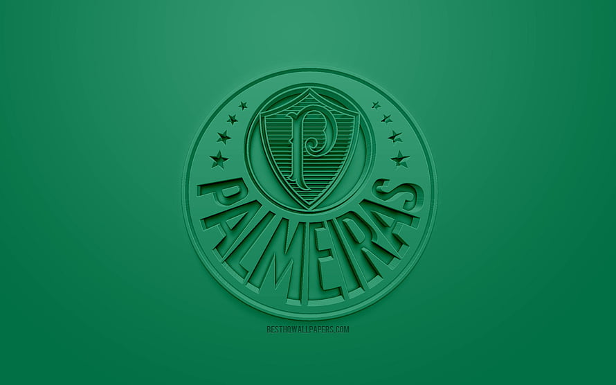 Embossed Palmeiras Football Club Logo on Green Background HD wallpaper
