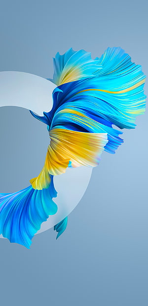 Abstract Blue and Yellow Flowing Ribbons Digital Art Wallpaper HD phone wallpaper