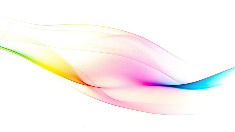 Pastel Rainbow Wave Abstract Design on Clean White Background HD wallpaper
