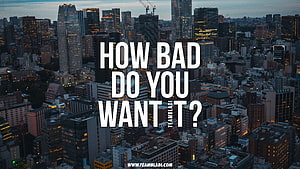 Aerial Cityscape at Dusk with Motivational Text Overlay HD wallpaper