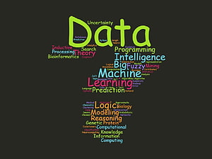 Colorful Data Science and Machine Learning Word Cloud Concept Art HD wallpaper
