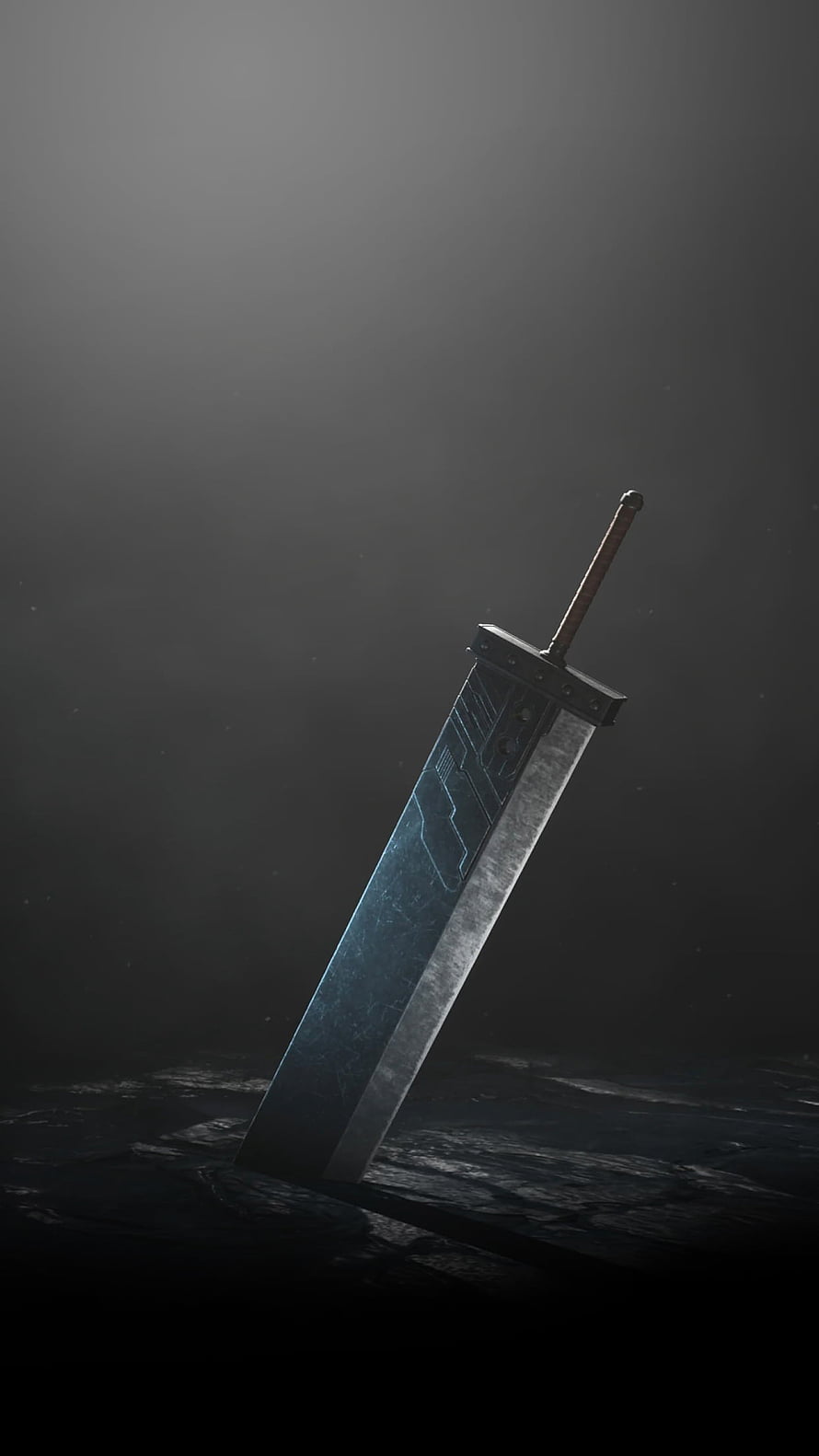 Final Fantasy VII Remake Buster Sword Planted in Dark Stone Ground HD phone wallpaper