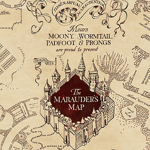 Harry Potter Marauder's Map Hogwarts Castle Vintage Parchment Illustration HD phone wallpaper