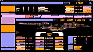 Star Trek LCARS Interface Desktop Wallpaper with Starship Blueprint and System Diagnostics HD wallpaper
