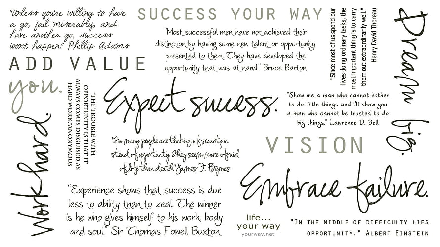 Motivational Quotes Typography Wall Art Print Success Vision Work Hard HD wallpaper