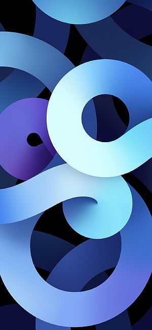 Abstract Blue and Purple Geometric Shapes with Smooth Curves and Modern Minimalist Design HD phone wallpaper
