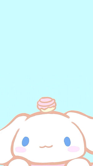 Cute Cinnamoroll Peeking Wallpaper With Pink Macaron On Head HD phone wallpaper