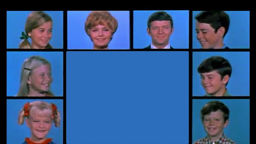 Brady Bunch Cast Grid Portrait Against Blue Background HD wallpaper
