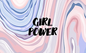Pastel Swirl Girl Power Typography Artwork HD wallpaper
