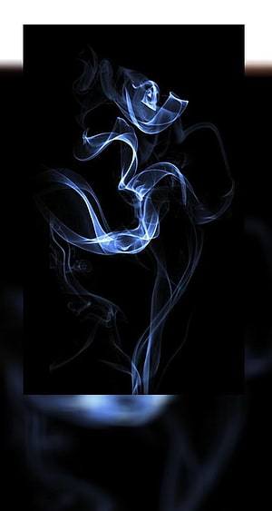 Abstract Blue Smoke Swirling on Black Background HD phone wallpaper