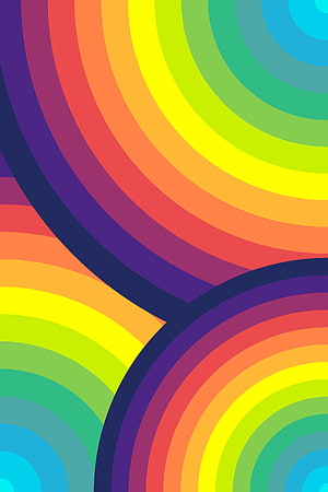 Abstract Rainbow Arches Vector Art With Vibrant Colorful Curved Stripes And Geometric Patterns HD phone wallpaper