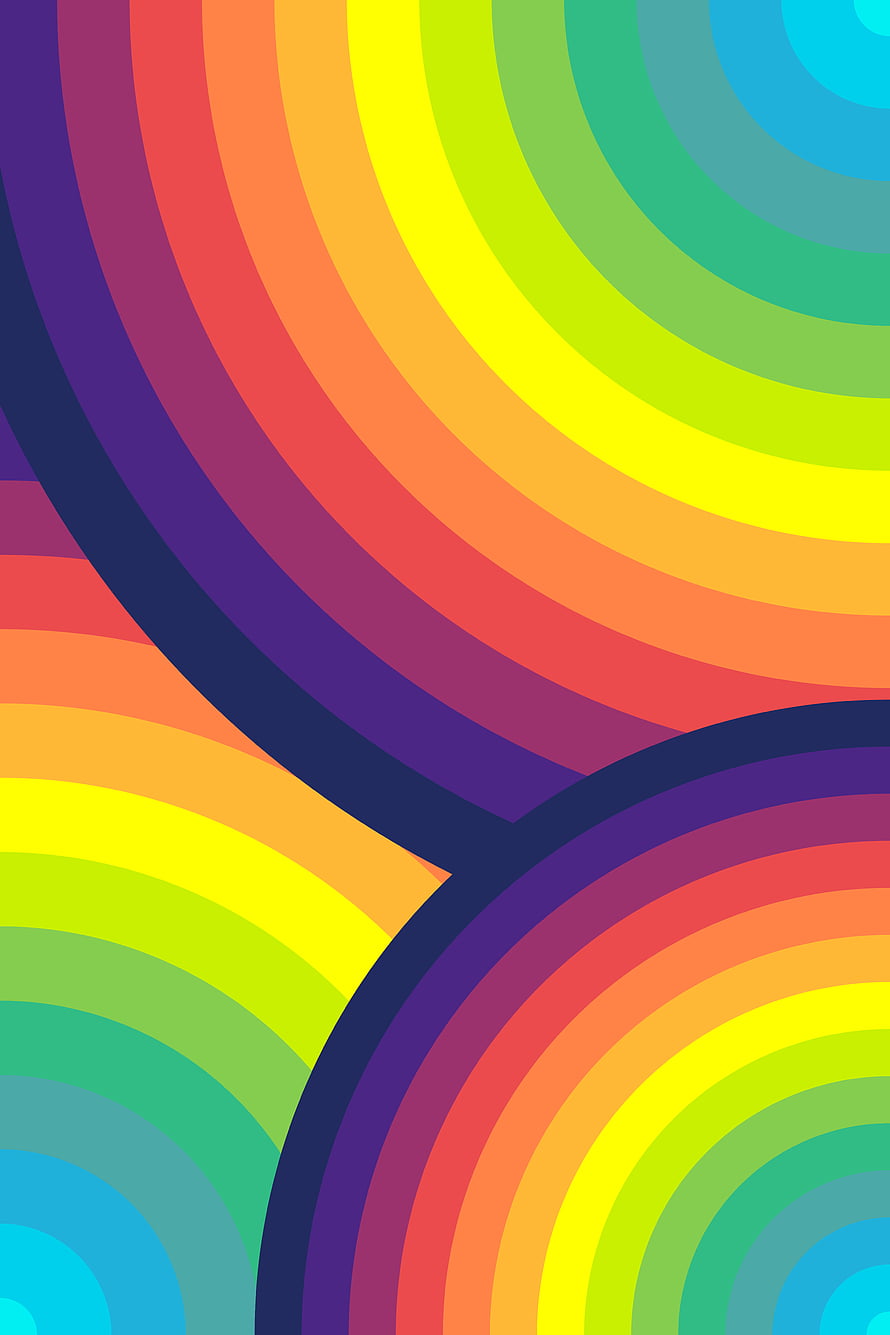 Abstract Rainbow Arches Vector Art With Vibrant Colorful Curved Stripes And Geometric Patterns HD phone wallpaper