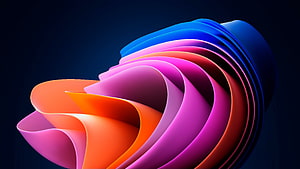 Abstract 3D Colorful Ribbon Waves Wallpaper HD wallpaper