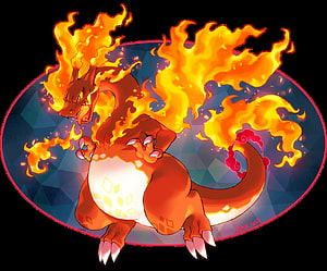 Gigantamax Charizard Roaring with Intense Flames in Vibrant Digital Art HD wallpaper