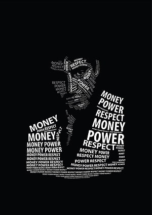 Money Power Respect Typography Art Silhouette HD phone wallpaper