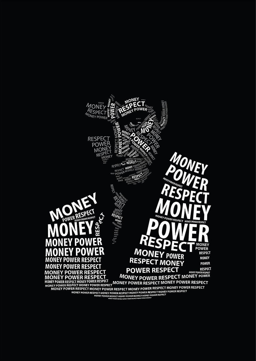 Money Power Respect Typography Art Silhouette HD phone wallpaper