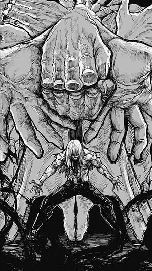 Mahito from Jujutsu Kaisen in a dramatic black and white manga panel HD phone wallpaper