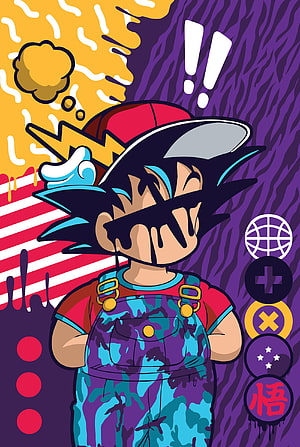Goku Pop Art Vector Illustration with Graffiti Style and Streetwear Aesthetic HD phone wallpaper