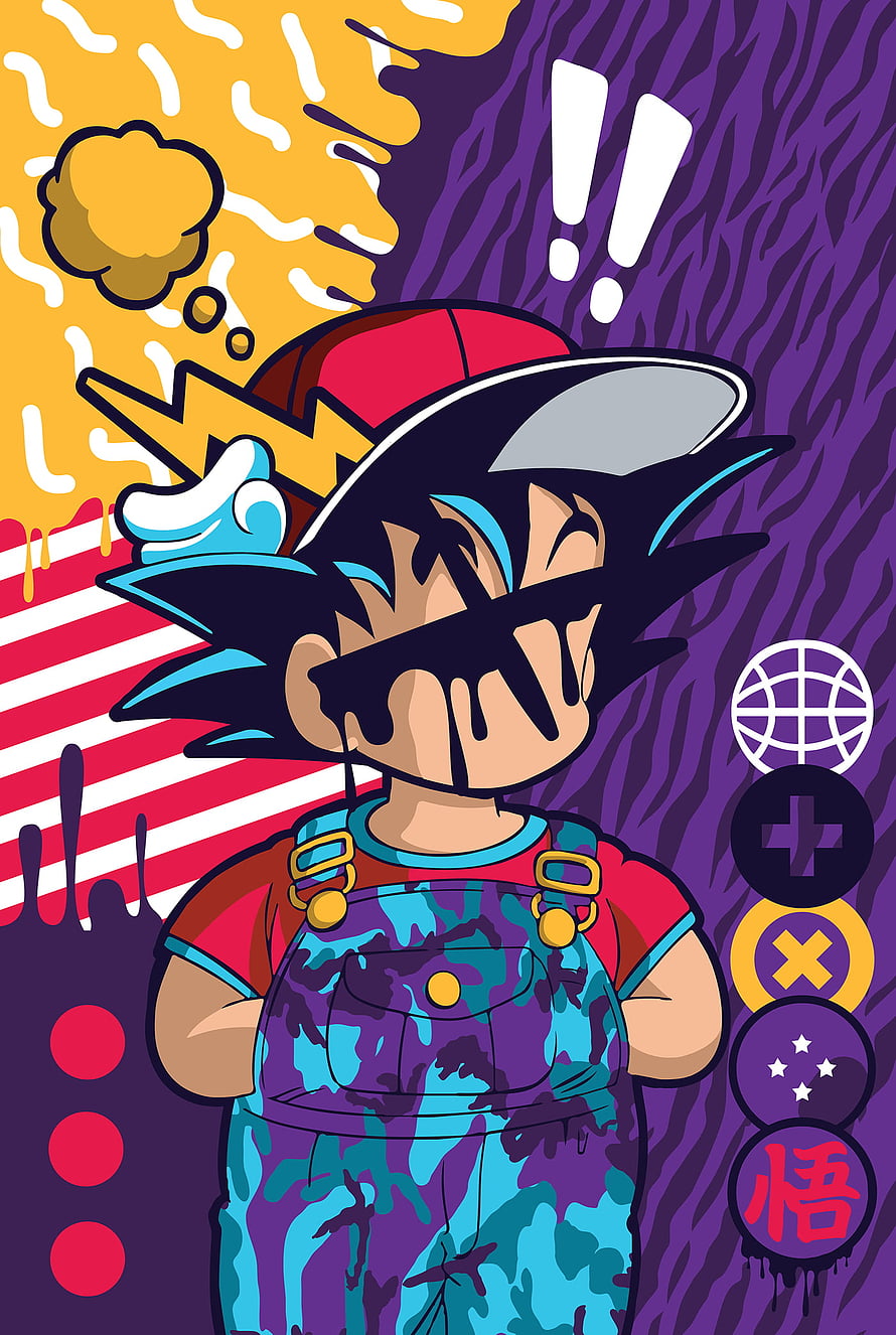 Goku Pop Art Vector Illustration with Graffiti Style and Streetwear Aesthetic HD phone wallpaper
