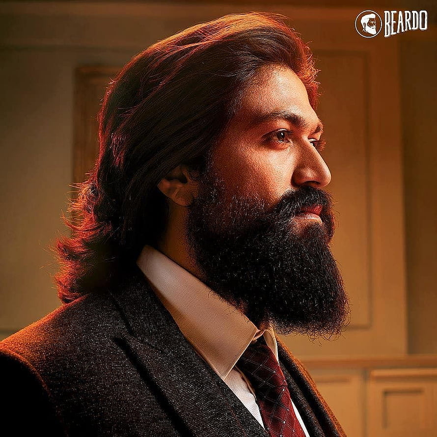 Rocky Bhai Profile Portrait With Long Beard And Slicked Back Hair In Formal Suit HD phone wallpaper