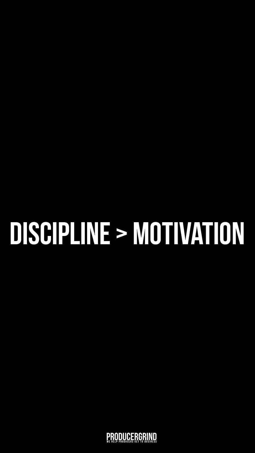 Minimalist Discipline Over Motivation Quote on Black Background HD phone wallpaper