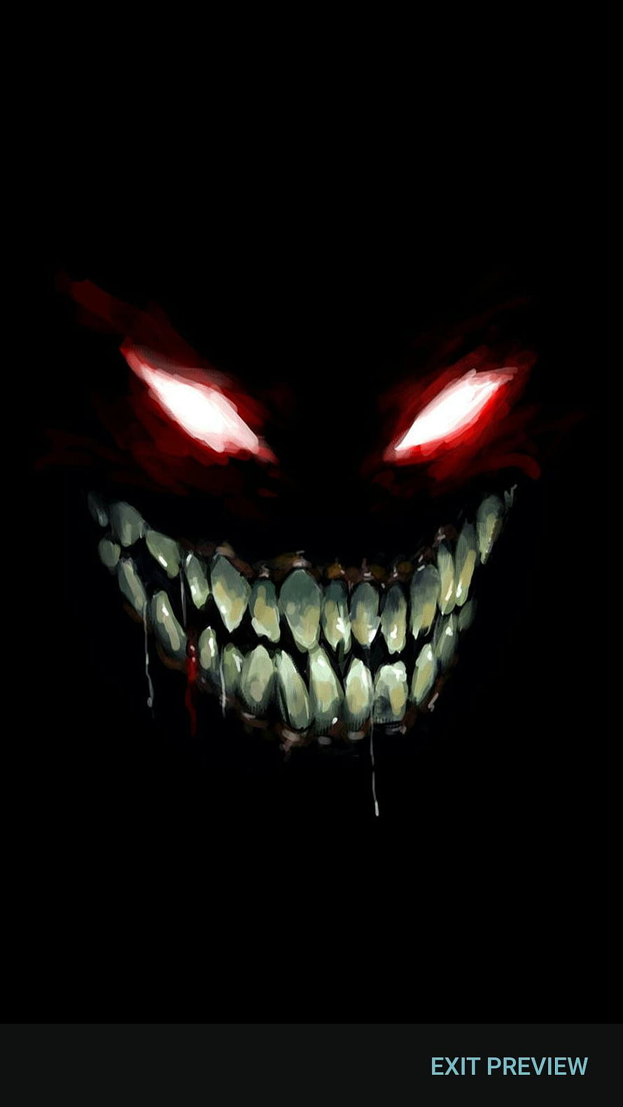 Glowing Red Eyes and Grinning Teeth in Dark Horror Illustration HD phone wallpaper