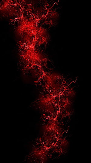 Abstract Red Energy Swirls on Black Background HD phone wallpaper