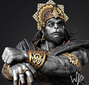 Sun Wukong The Monkey King Statue With Golden Crown And Armor HD wallpaper