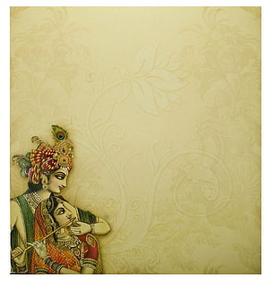 Radha Krishna Indian Classical Art with Ornate Floral Background HD phone wallpaper