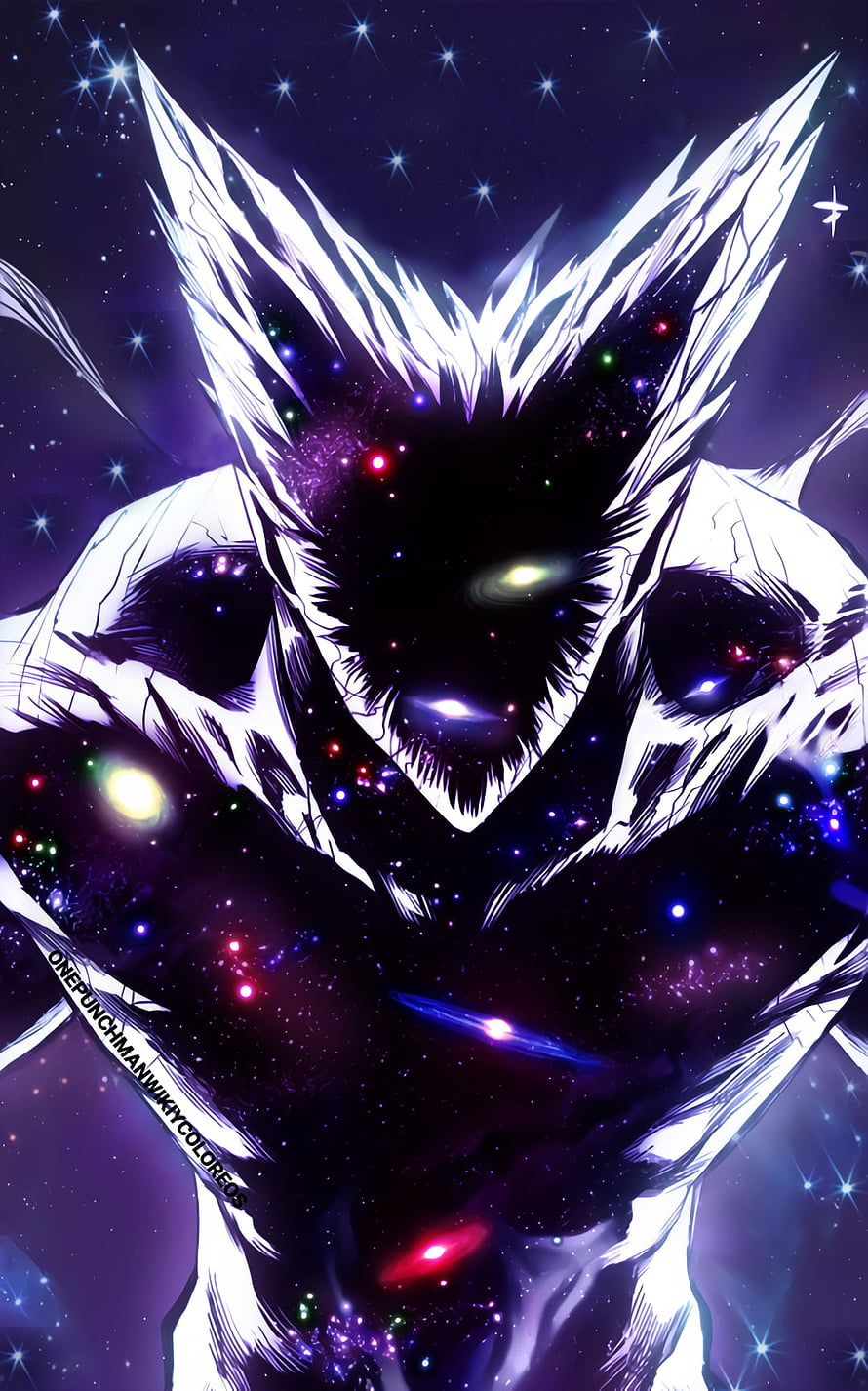Cosmic Garou from One Punch Man with Galaxy-Filled Silhouette and Starry Void, Which Garou Radiates More Fear To You? : R OnePunchMan, Cosmic Garou HD phone wallpaper