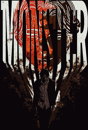 Monster Anime Poster Featuring Tenma and Johan Liebert in Dark Grunge Style HD phone wallpaper