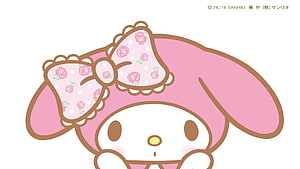 Cute My Melody Sanrio Character With Pink Floral Bow And Long Ears HD wallpaper
