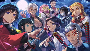 Demon Slayer Hashira Group Portrait Anime Wallpaper HD wallpaper