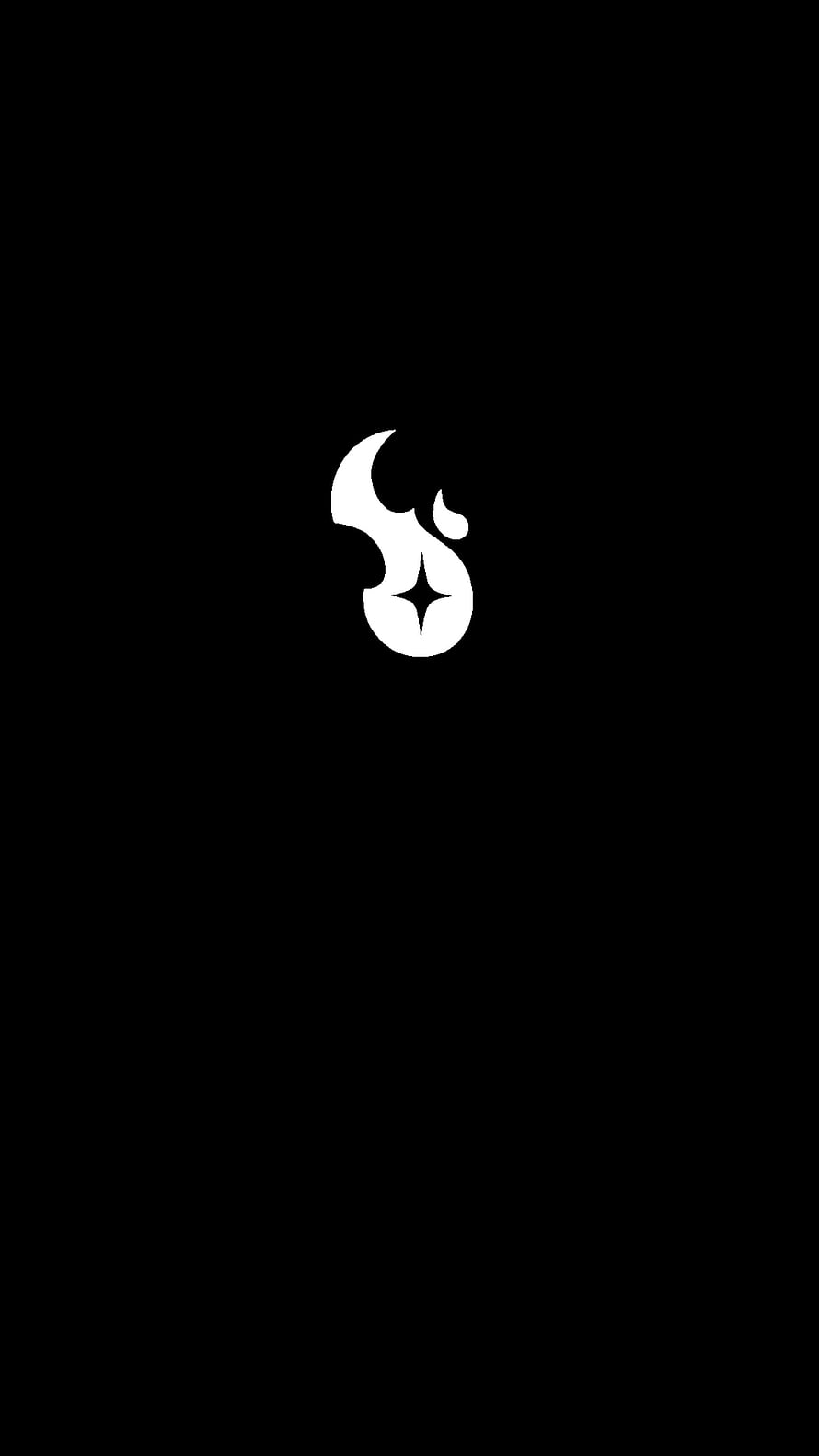 Dead Cells Minimalist Flame Logo on Black Background HD phone wallpaper