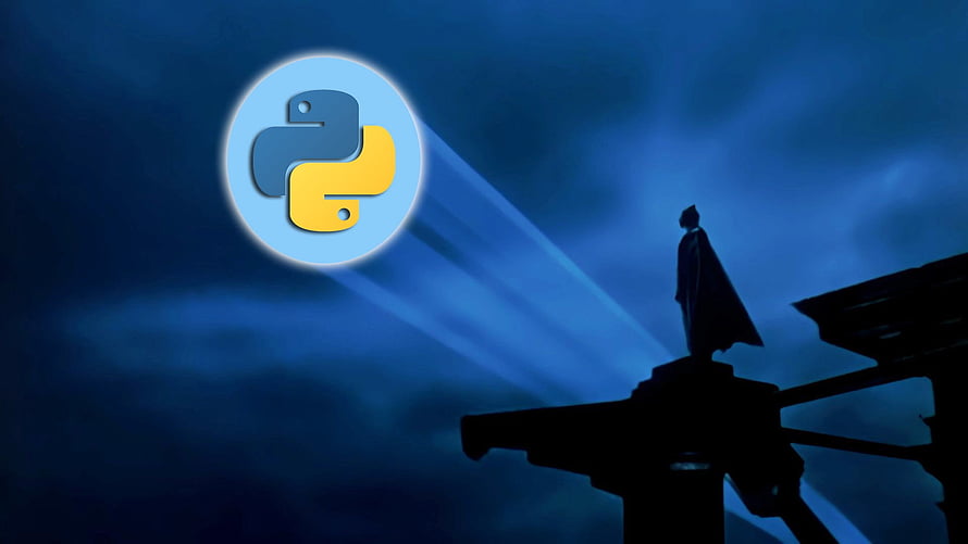 Batman Silhouette on Gargoyle with Python Logo Moon, Python Language , Python Programming Language HD wallpaper