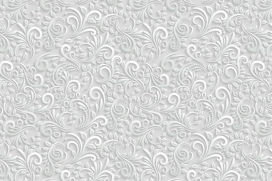Elegant White Floral Damask Wallpaper Texture With Intricate Swirls And Leaves HD wallpaper