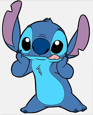 Cute Blue Stitch Character Pulling Mouth Wide Open Cartoon Illustration HD phone wallpaper