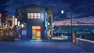 Money Rock'n Roll Anime Style Japanese Street Night Wallpaper HD wallpaper