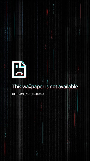Glitch Art Error Message Wallpaper with Sad File Icon and Digital Noise HD phone wallpaper