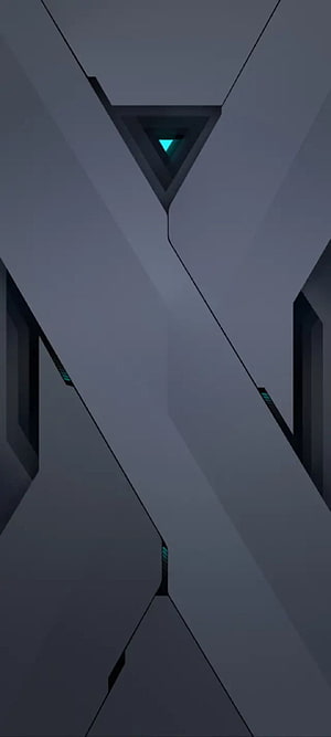 Dark Minimalist Geometric Corridor with Cyan Accent Light HD phone wallpaper